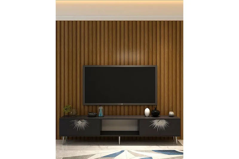 Tari Tv-bänk 150 cm - Antracit/Silver - Möbler - TV- & Mediamöbler - TV bänk & mediabänk