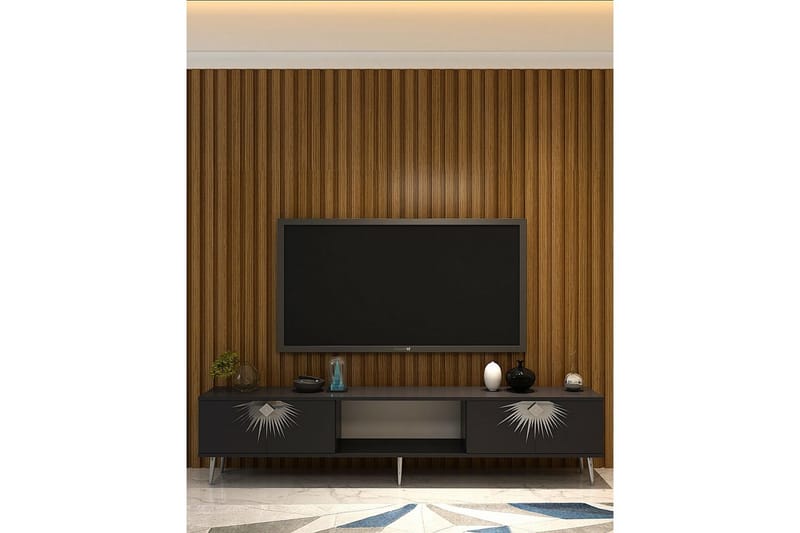 Tari Tv-bänk 150 cm - Antracit/Silver - Möbler - TV- & Mediamöbler - TV bänk & mediabänk