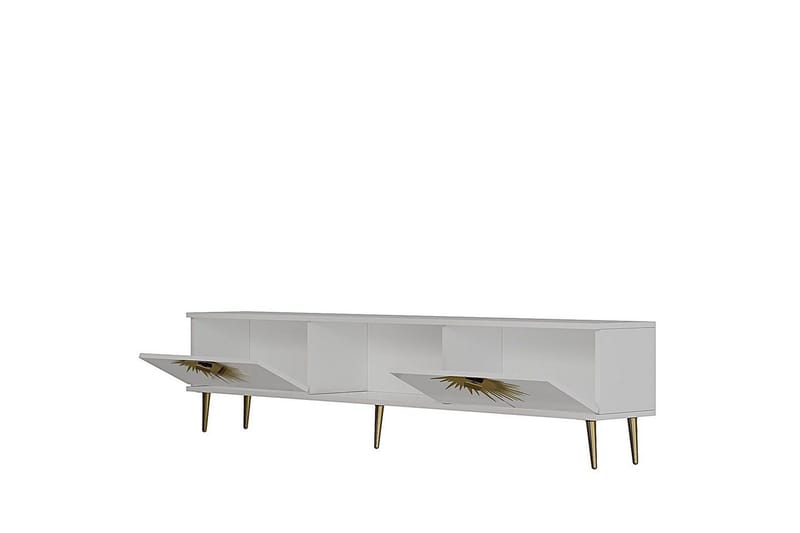 Tari Tv-bänk 150 cm - Vit/Guld - Möbler - TV- & Mediamöbler - TV bänk & mediabänk