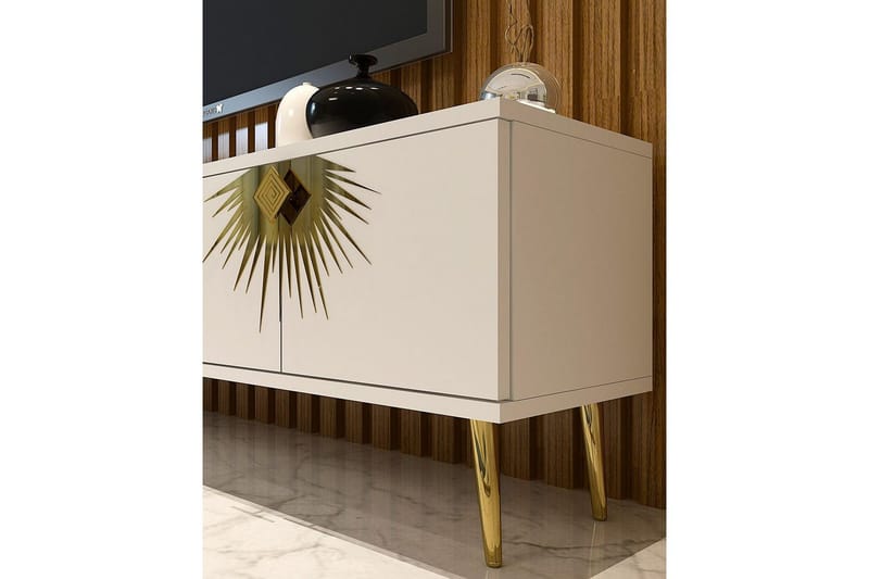 Tari Tv-bänk 150 cm - Vit/Guld - Möbler - TV- & Mediamöbler - TV bänk & mediabänk
