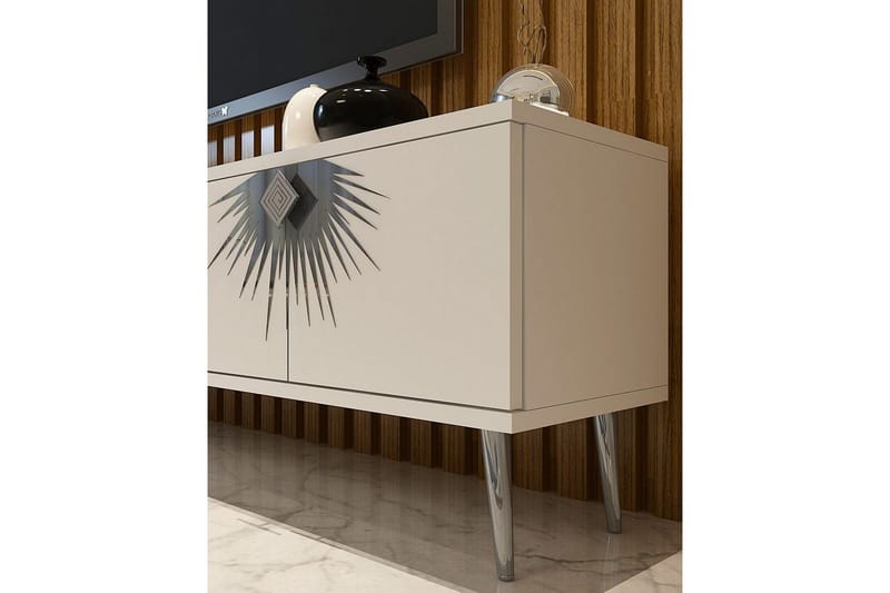 Tari Tv-bänk 150 cm - Vit/Silver - Möbler - TV- & Mediamöbler - TV bänk & mediabänk