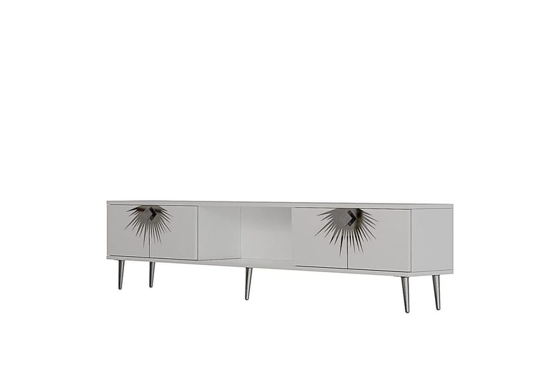 Tari Tv-bänk 150 cm, Vit/Silver