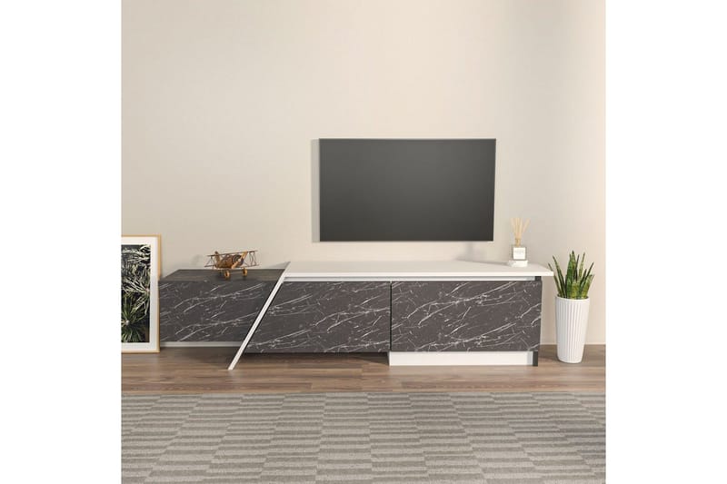 Tavros Tv-bänk 180 cm - Grå/Vit - Möbler - TV- & Mediamöbler - TV bänk & mediabänk