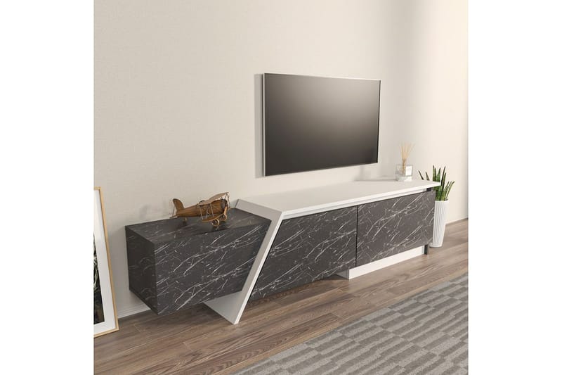 Tavros Tv-bänk 180 cm - Grå/Vit - Möbler - TV- & Mediamöbler - TV bänk & mediabänk