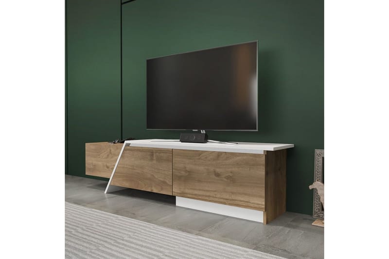 Tavros Tv-bänk 180 cm - Valnöt/Vit - Möbler - TV- & Mediamöbler - TV bänk & mediabänk