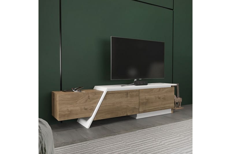 Tavros Tv-bänk 180 cm - Valnöt/Vit - Möbler - TV- & Mediamöbler - TV bänk & mediabänk