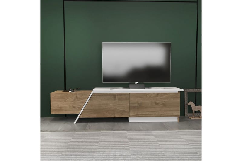 Tavros Tv-bänk 180 cm - Valnöt/Vit - Möbler - TV- & Mediamöbler - TV bänk & mediabänk