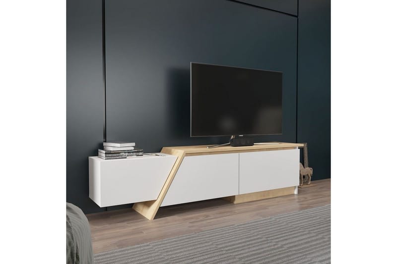 Tavros Tv-bänk 180 cm - Vit/Ek - Möbler - TV- & Mediamöbler - TV bänk & mediabänk