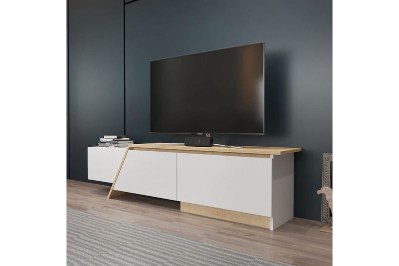 Tavros Tv-bänk 180 cm - Vit/Ek - Möbler - TV- & Mediamöbler - TV bänk & mediabänk