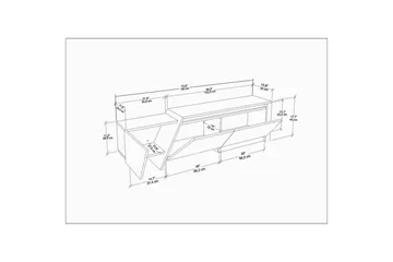 Tavros Tv-bänk 180 cm - Vit/Valnöt - Möbler - TV- & Mediamöbler - TV bänk & mediabänk