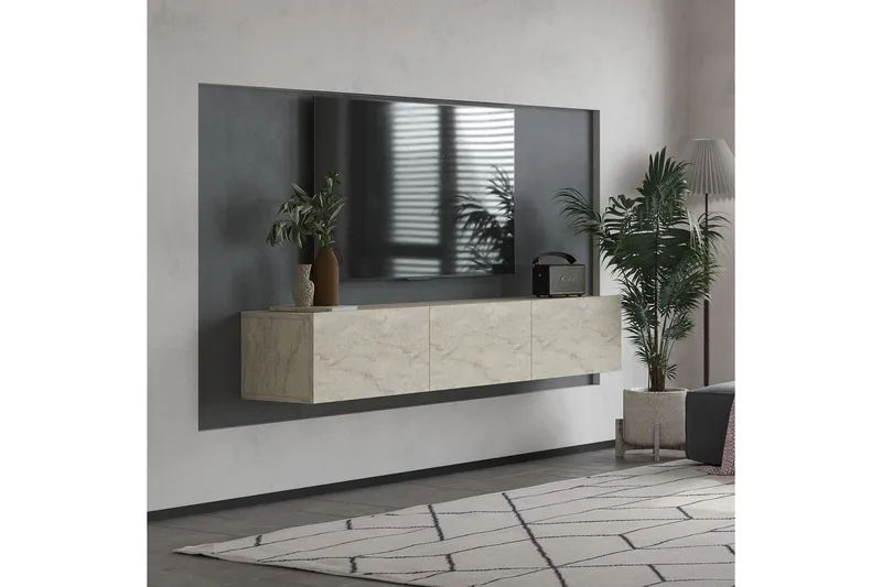 Taybah Tv-bänk 180 cm - Travertine - Möbler - TV- & Mediamöbler - TV bänk & mediabänk