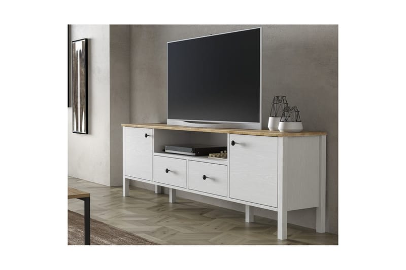 Thynor Tv-bänk 180 cm - Vit - Möbler - TV- & Mediamöbler - TV bänk & mediabänk