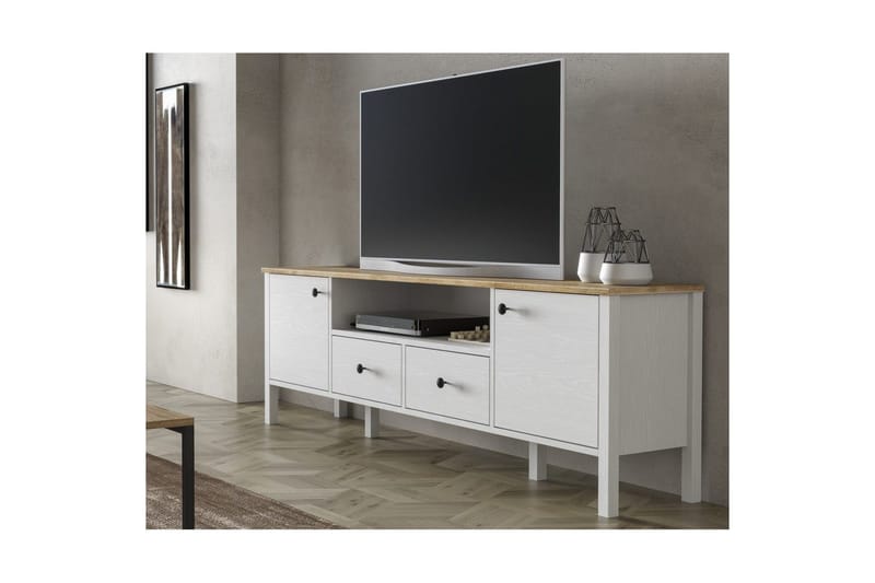 Thynor Tv-bänk 180 cm - Vit - Möbler - TV- & Mediamöbler - TV bänk & mediabänk