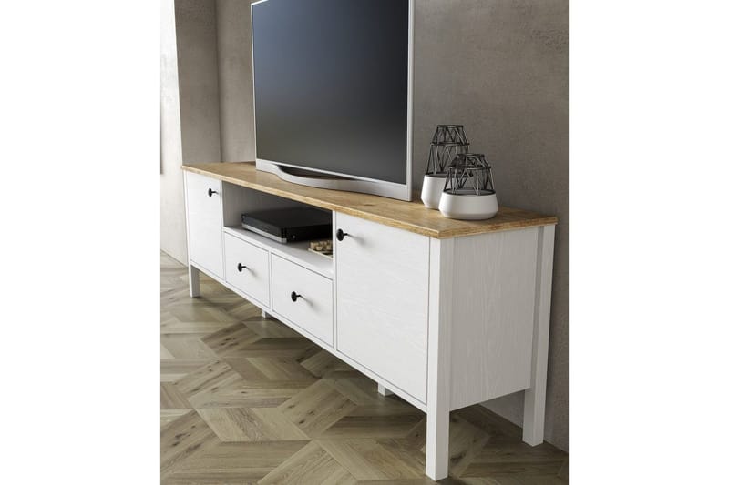 Thynor Tv-bänk 180 cm - Vit - Möbler - TV- & Mediamöbler - TV bänk & mediabänk