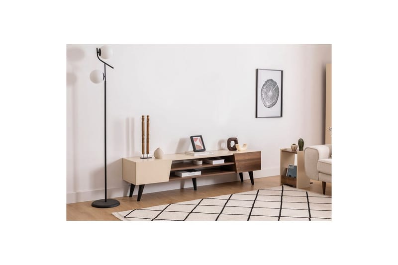 Torin Tv-bänk 180 cm - Valnöt/Beige - Möbler - TV- & Mediamöbler - TV bänk & mediabänk