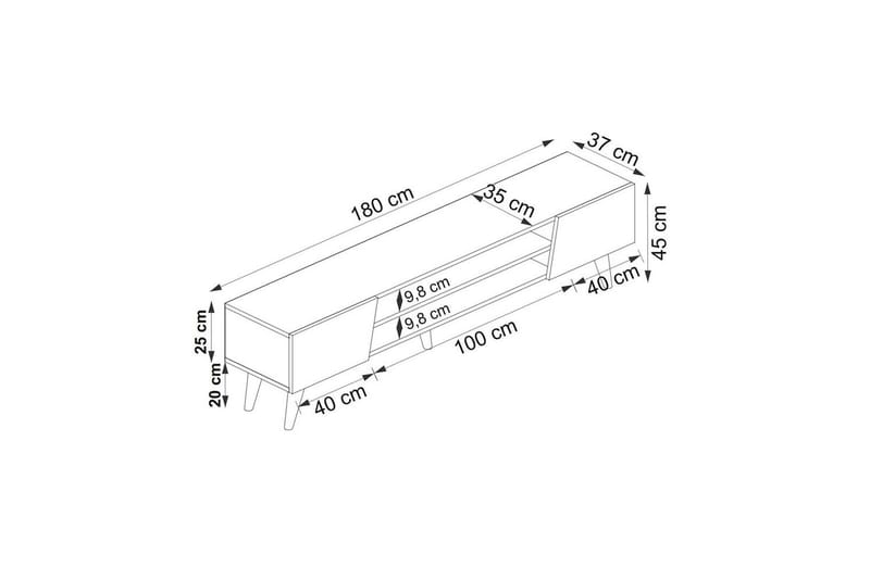 Torin Tv-bänk 180 cm - Valnöt/Beige - Möbler - TV- & Mediamöbler - TV bänk & mediabänk