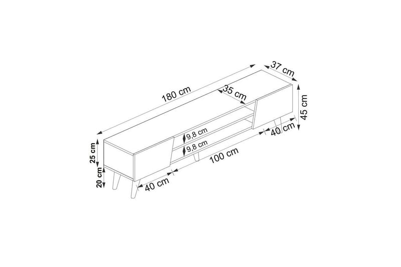 Torin Tv-bänk 180 cm - Valnöt/Beige - Möbler - TV- & Mediamöbler - TV bänk & mediabänk