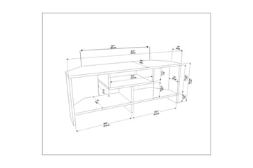 Torlin Tv-bänk 120 cm - Valnöt/Vit - Möbler - TV- & Mediamöbler - TV bänk & mediabänk