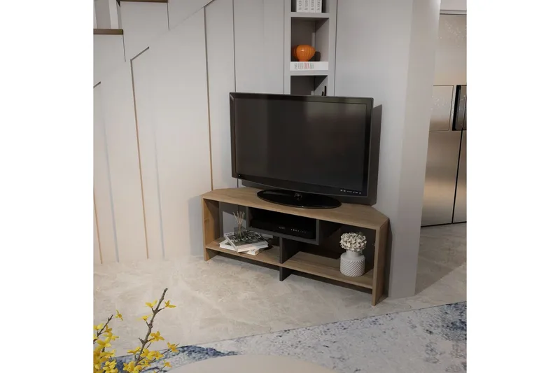 Torlin Tv-bänk 120 cm - Valnöt/Vit - Möbler - TV- & Mediamöbler - TV bänk & mediabänk