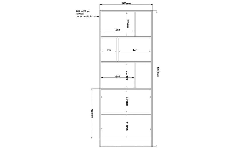 Torvin Bokhylla 70 cm i Målat Trä - Vit - Förvaring - Hylla - Bokhylla
