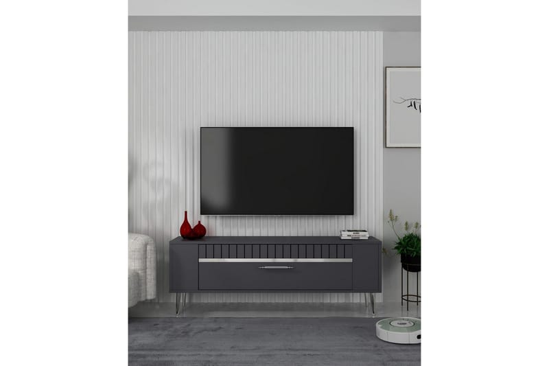 Tovren Tv-bänk 120 cm - Antracit/Silver - Möbler - TV- & Mediamöbler - TV bänk & mediabänk