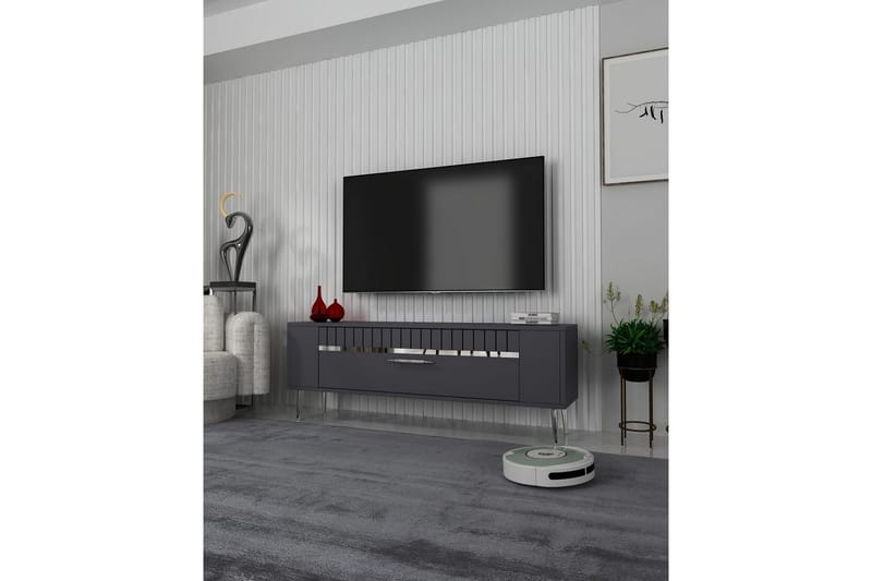 Tovren Tv-bänk 120 cm - Antracit/Silver - Möbler - TV- & Mediamöbler - TV bänk & mediabänk