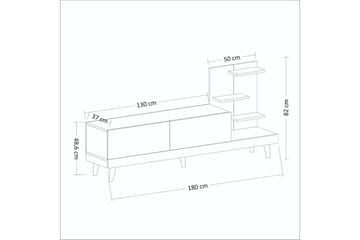 Travorn Tv-bänk 180 cm - Antracit/Travertine - Möbler - TV- & Mediamöbler - TV bänk & mediabänk