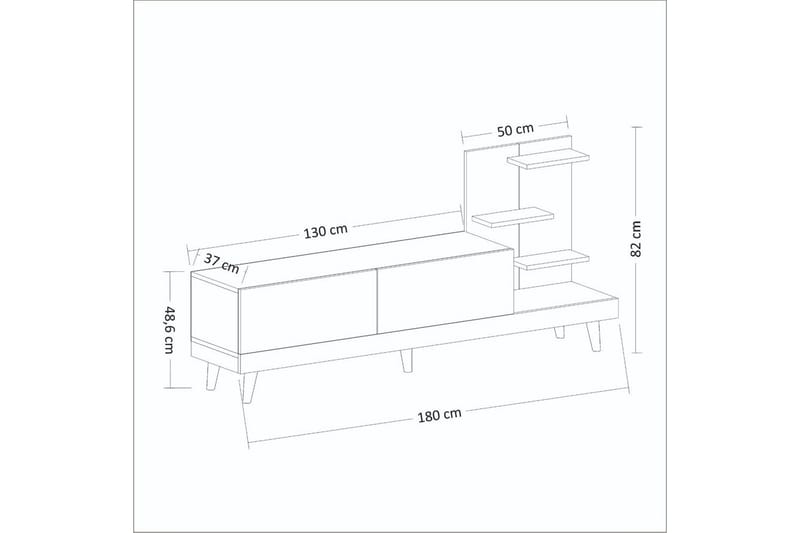 Travorn Tv-bänk 180 cm - Antracit/Travertine - Möbler - TV- & Mediamöbler - TV bänk & mediabänk