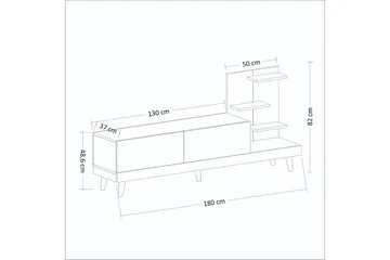 Travorn Tv-bänk 180 cm - Antracit/Travertine - Möbler - TV- & Mediamöbler - TV bänk & mediabänk
