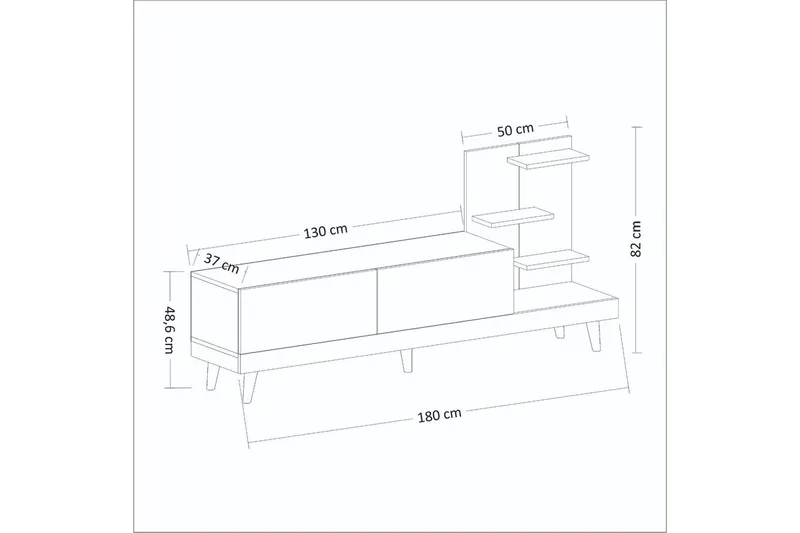 Travorn Tv-bänk 180 cm - Antracit/Travertine - Möbler - TV- & Mediamöbler - TV bänk & mediabänk