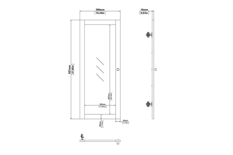 Trysil Dörr till Bokhylla 95,7 cm - Natur - Möbler - TV- & Mediamöbler - Mediastativ & väggfäste - Tv-stativ & Tv-väggfäste