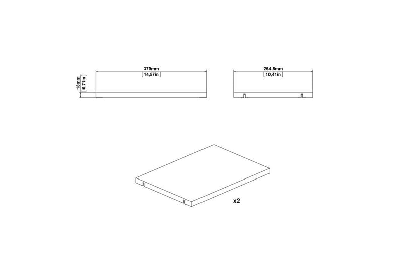 Trysil Hyllplan 37 cm - Vit - Förvaring - Hylla