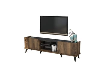 Tv-bänk & mediabänk Challur Tv-bänk 180 cm Valnöt,Svart - Möbler - TV- & Mediamöbler - TV bänk & mediabänk