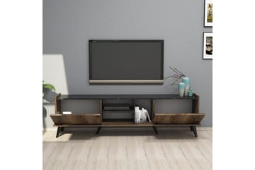 Tv-bänk & mediabänk Challur Tv-bänk 180 cm Valnöt,Svart - Möbler - TV- & Mediamöbler - TV bänk & mediabänk