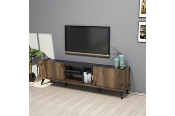 Tv-bänk & mediabänk NO_BRAND Challur Tv-bänk 180 cm Valnöt,Svart - Möbler - TV- & Mediamöbler - TV bänk & mediabänk