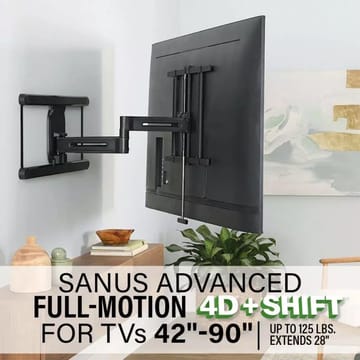 TV-Fäste Sanus 4D Max Vesa 600x400 42-90 Full Motion - Svart - Möbler - TV- & Mediamöbler - Mediastativ & väggfäste - Tv-stativ & Tv-väggfäste