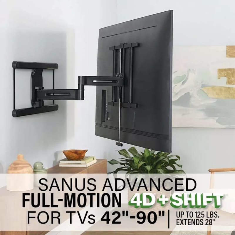 TV-Fäste Sanus 4D Max Vesa 600x400 42-90 Full Motion - Svart - Möbler - TV- & Mediamöbler - Mediastativ & väggfäste - Tv-stativ & Tv-väggfäste