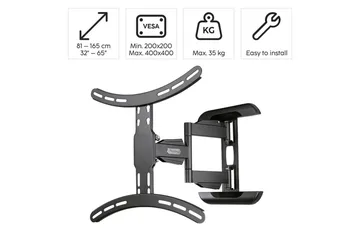 TV Väggfäste Hama VESA Full Motion Svart - Svart - Möbler - TV- & Mediamöbler - Mediastativ & väggfäste - Tv-stativ & Tv-väggfäste