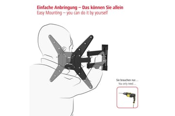TV Väggfäste Hama VESA Full Motion Upp till 65 Max 25kg Svart - Möbler - TV- & Mediamöbler - Mediastativ & väggfäste - Tv-stativ & Tv-väggfäste