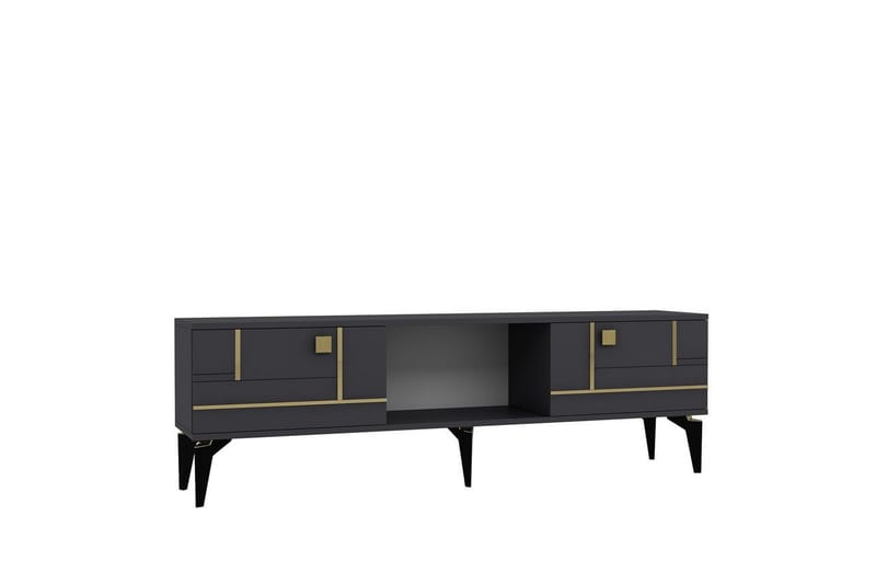 Varno Tv-bänk 150 cm - Antracit/Guld - Möbler - TV- & Mediamöbler - TV bänk & mediabänk