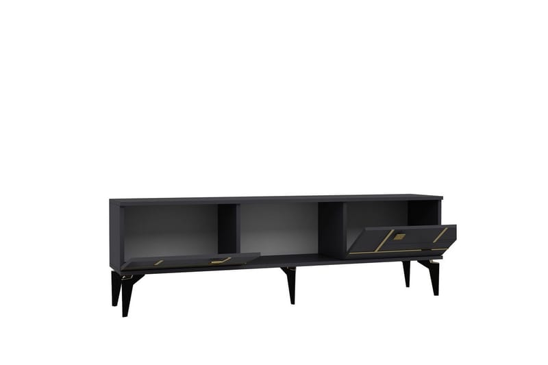 Varno Tv-bänk 150 cm - Antracit/Guld - Möbler - TV- & Mediamöbler - TV bänk & mediabänk