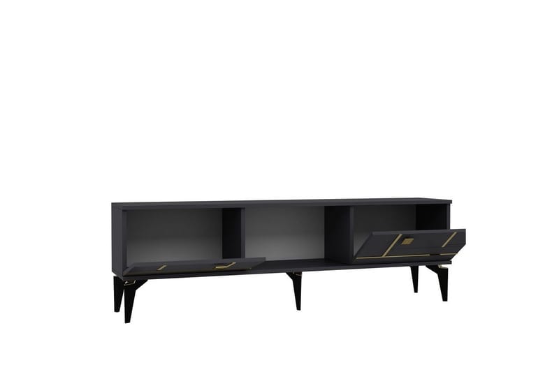 Varno Tv-bänk 150 cm - Antracit/Guld - Möbler - TV- & Mediamöbler - TV bänk & mediabänk