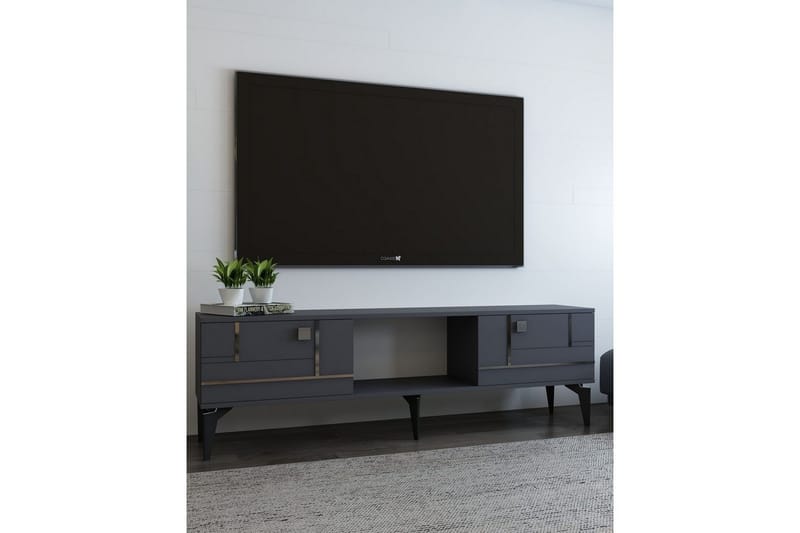Varno Tv-bänk 150 cm - Antracit/Silver - Möbler - TV- & Mediamöbler - TV bänk & mediabänk