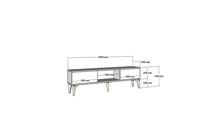 Varno Tv-bänk 150 cm - Vit/Guld - Möbler - TV- & Mediamöbler - TV bänk & mediabänk