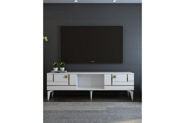 Varno Tv-bänk 150 cm - Vit/Guld - Möbler - TV- & Mediamöbler - TV bänk & mediabänk