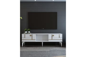 Varno Tv-bänk 150 cm - Vit/Guld - Möbler - TV- & Mediamöbler - TV bänk & mediabänk