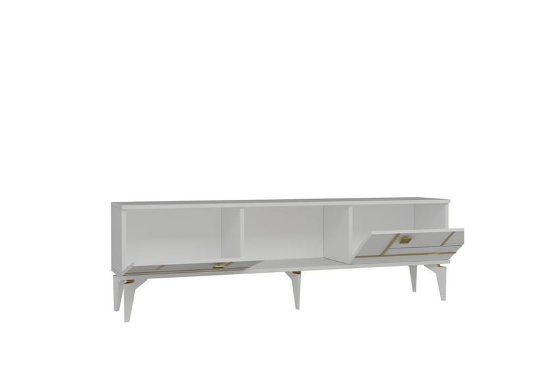 Varno Tv-bänk 150 cm - Vit/Guld - Möbler - TV- & Mediamöbler - TV bänk & mediabänk