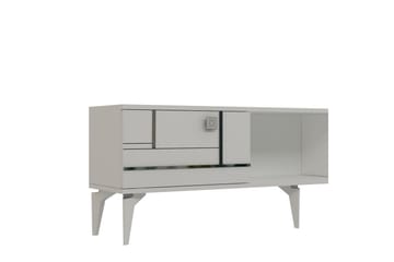 Varno Tv-bänk 150 cm - Vit/Silver - Möbler - TV- & Mediamöbler - TV bänk & mediabänk