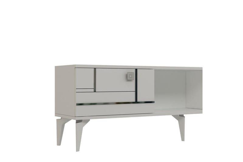 Varno Tv-bänk 150 cm - Vit/Silver - Möbler - TV- & Mediamöbler - TV bänk & mediabänk