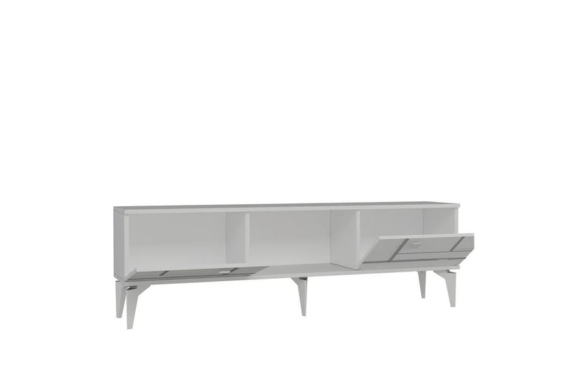 Varno Tv-bänk 150 cm - Vit/Silver - Möbler - TV- & Mediamöbler - TV bänk & mediabänk